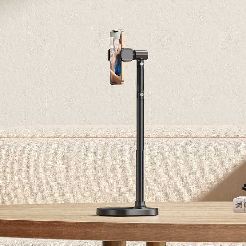 Support Téléphone Bureau Paristeck Mobie – Rotation 360°, Base Discrète et Structure en Aluminium