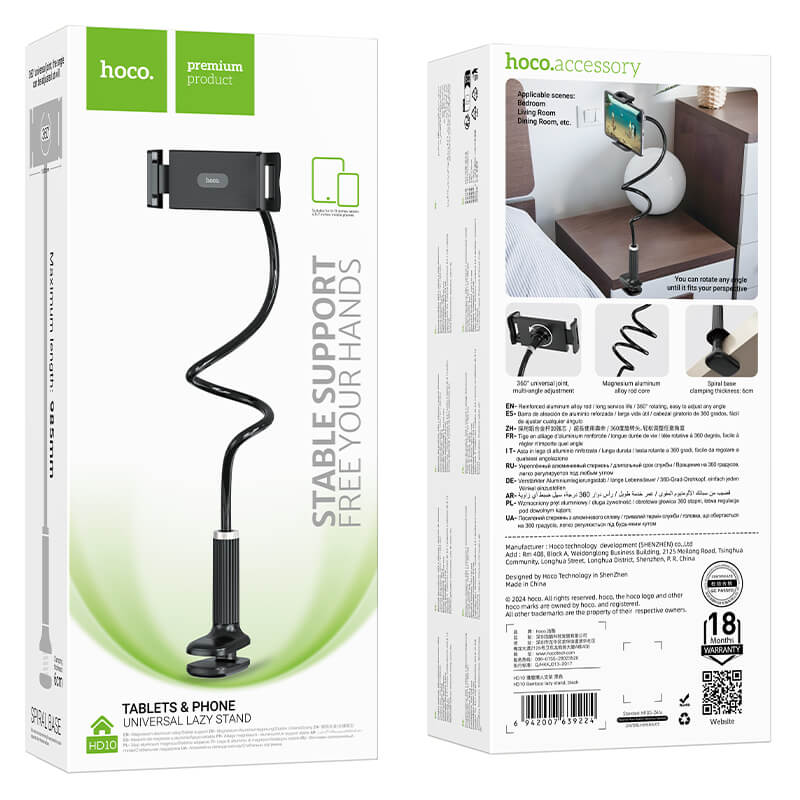 Support de Bureau Rotatif 360° en Alliage d’Aluminium pour Smartphone et Tablette