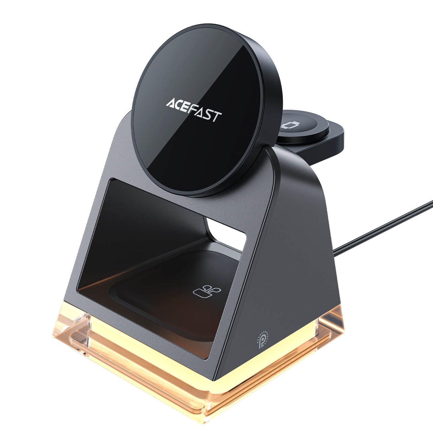 Chargeur Sans Fil 3-en-1 Acefast E17 (MagSafe 15W + Support + Lumière d’Ambiance)