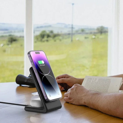 Chargeur sans fil magnétique 2-en-1 – Recharge rapide pour iPhone et AirPods