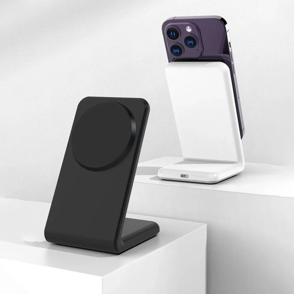 Chargeur sans fil magnétique 2-en-1 – Recharge rapide pour iPhone et AirPods