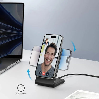 Chargeur sans fil magnétique 2-en-1 – Recharge rapide pour iPhone et AirPods