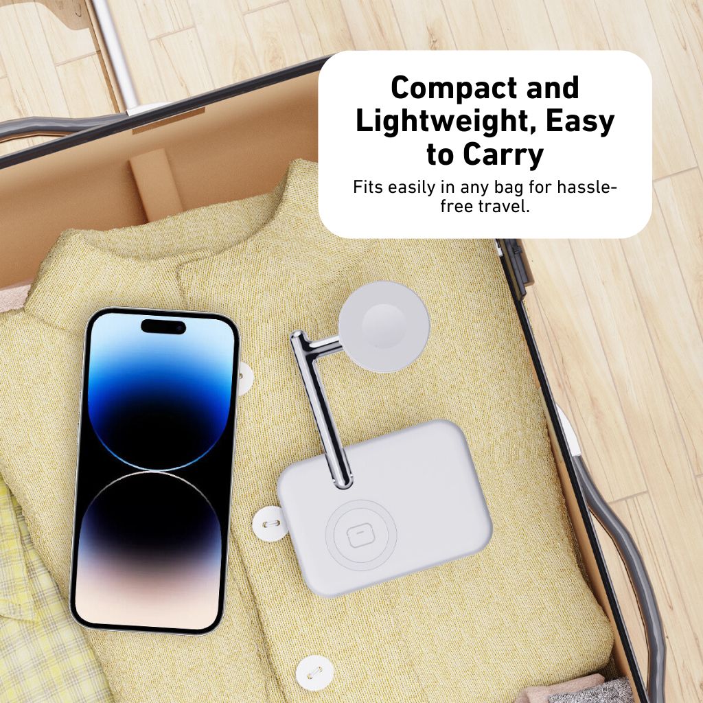 Chargeur Duo Apple – Support compact 2-en-1 pour iPhone, Apple Watch et AirPods