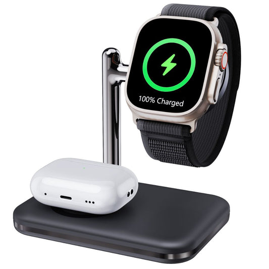 Chargeur Duo Apple – Support compact 2-en-1 pour iPhone, Apple Watch et AirPods