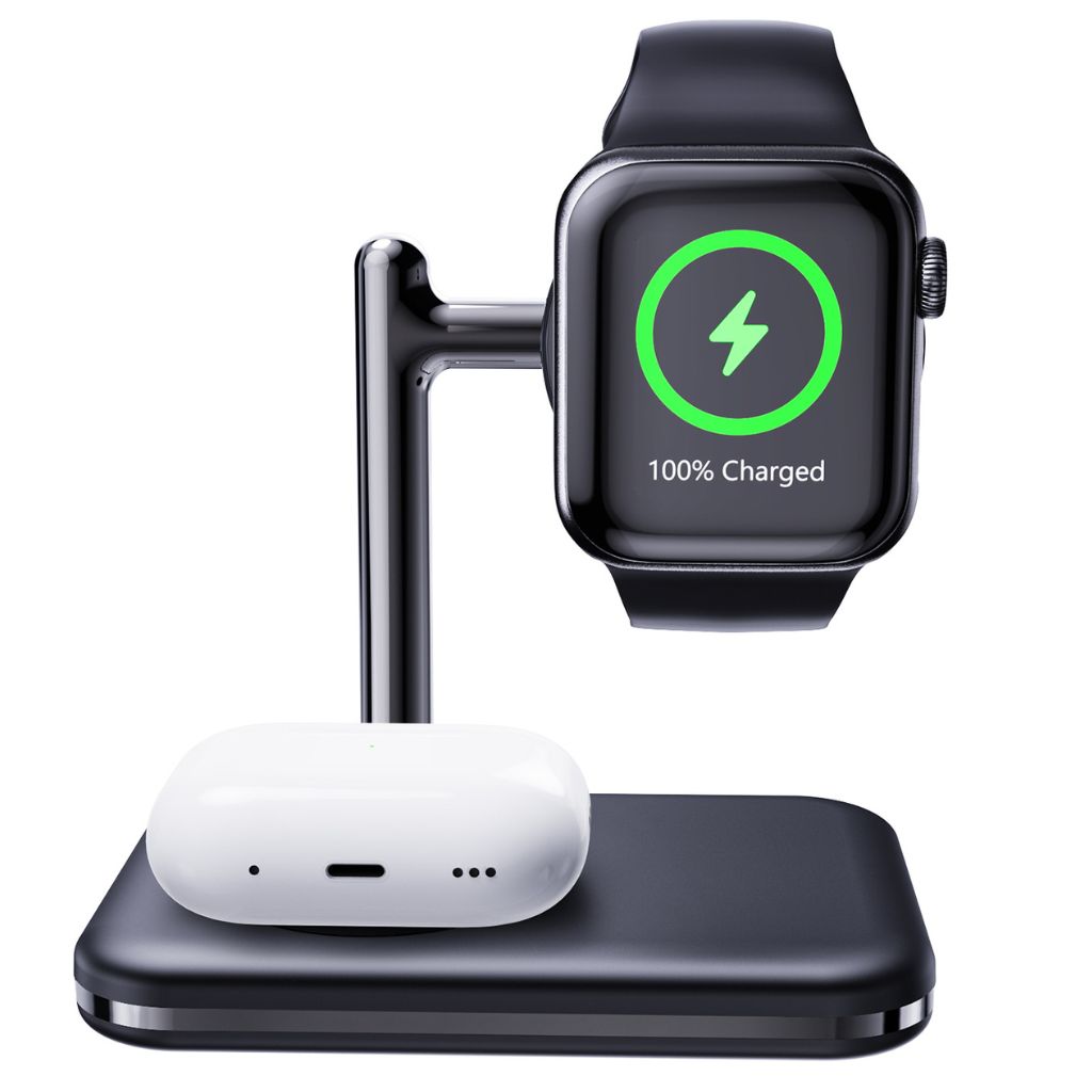Chargeur Duo Apple – Support compact 2-en-1 pour iPhone, Apple Watch et AirPods