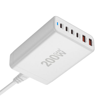 Chargeur GaN 200W à 6 ports USB-C – Recharge ultra-rapide pour tous vos appareils
