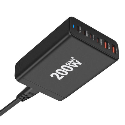 Chargeur GaN 200W à 6 ports USB-C – Recharge ultra-rapide pour tous vos appareils