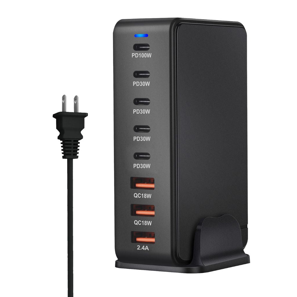Chargeur GaN 268W à 8 ports – Puissance maximale pour smartphones, tablettes et ordinateurs