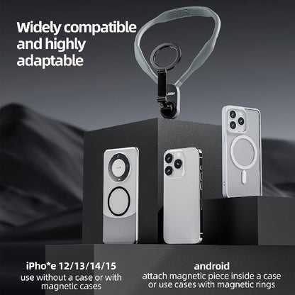 Support Téléphone Magnétique Tour de Cou 360° – POV Ajustable iPhone & Android
