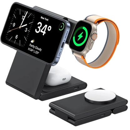 Chargeur rapide 3-en-1 pliable – Chargez iPhone, Watch et AirPods simultanément