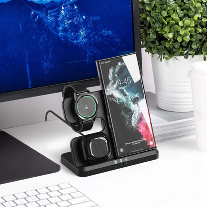 Chargeur sans fil 3-en-1 pour Samsung – Charge rapide pour Galaxy S23/S22/S21, Galaxy Watch et Galaxy Buds