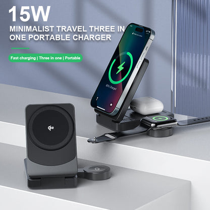 Station de charge Qi2 pliable 3-en-1 – Design compact, performance optimale