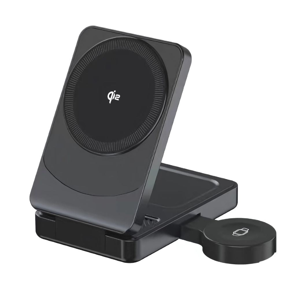 Station de charge Qi2 pliable 3-en-1 – Design compact, performance optimale