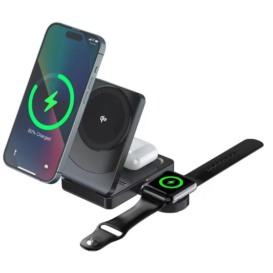 Station de charge Qi2 pliable 3-en-1 – Design compact, performance optimale