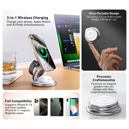 Paristeck MagFold Twist Qi2 – Station de Charge 3-en-1 Pliable et Magnétique
