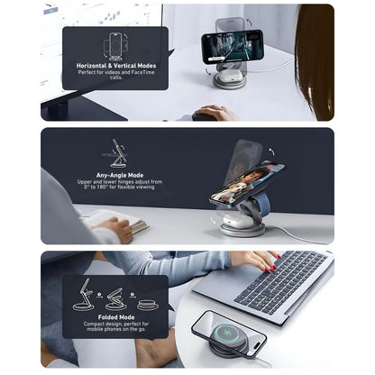 Paristeck MagFold Twist Qi2 – Station de Charge 3-en-1 Pliable et Magnétique