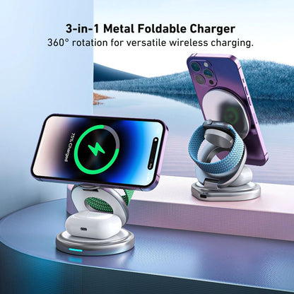 Paristeck MagFold Twist Qi2 – Station de Charge 3-en-1 Pliable et Magnétique