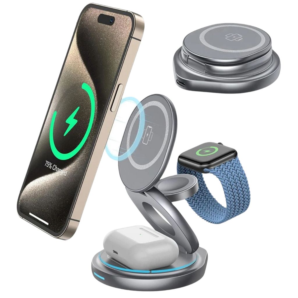 Paristeck MagFold Twist Qi2 – Station de Charge 3-en-1 Pliable et Magnétique