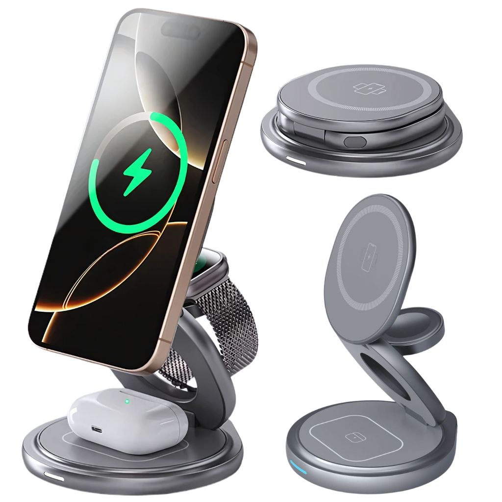 Paristeck MagFold Twist Qi2 – Station de Charge 3-en-1 Pliable et Magnétique