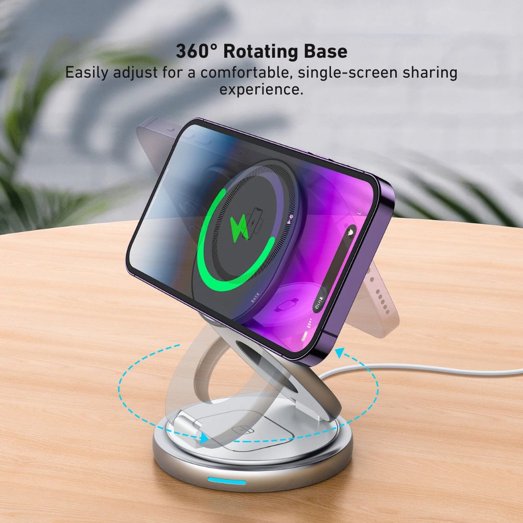 Paristeck MagFold Twist Qi2 – Station de Charge 3-en-1 Pliable et Magnétique