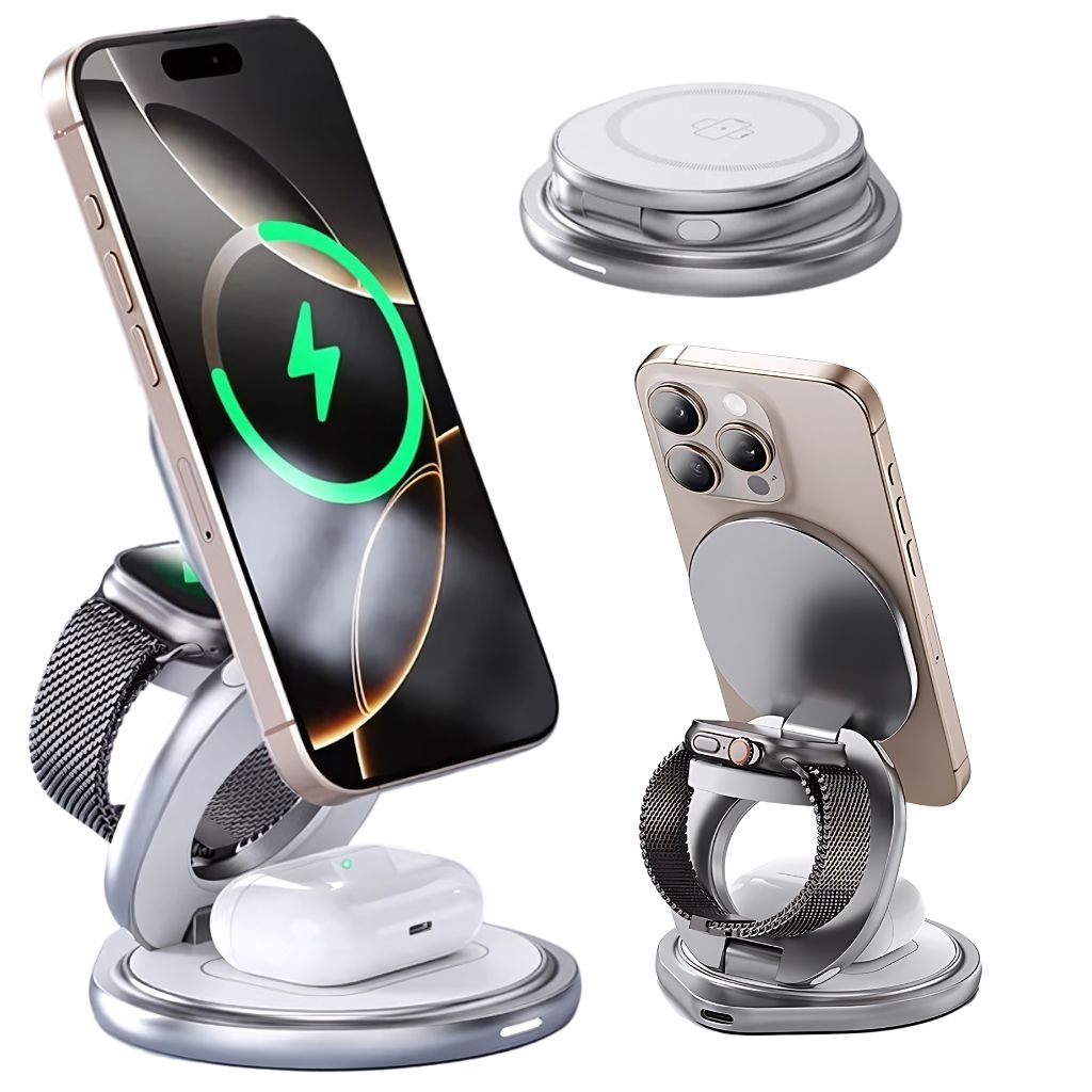 Paristeck MagFold Twist Qi2 – Station de Charge 3-en-1 Pliable et Magnétique