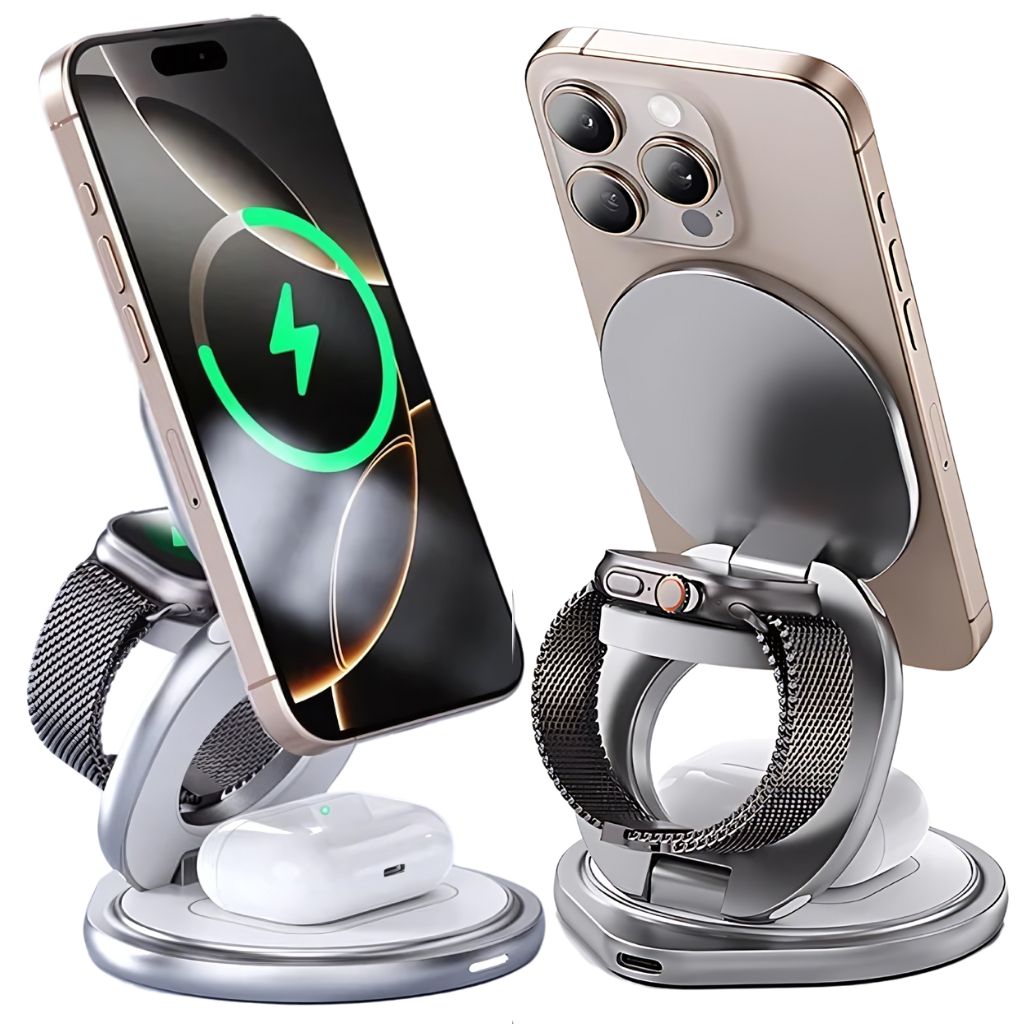 Paristeck MagFold Twist Qi2 – Station de Charge 3-en-1 Pliable et Magnétique