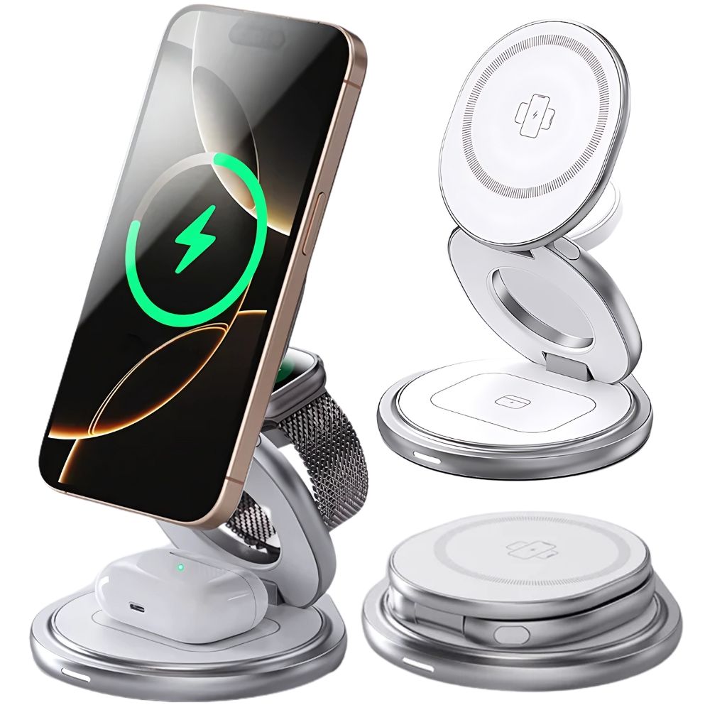 Paristeck MagFold Twist Qi2 – Station de Charge 3-en-1 Pliable et Magnétique