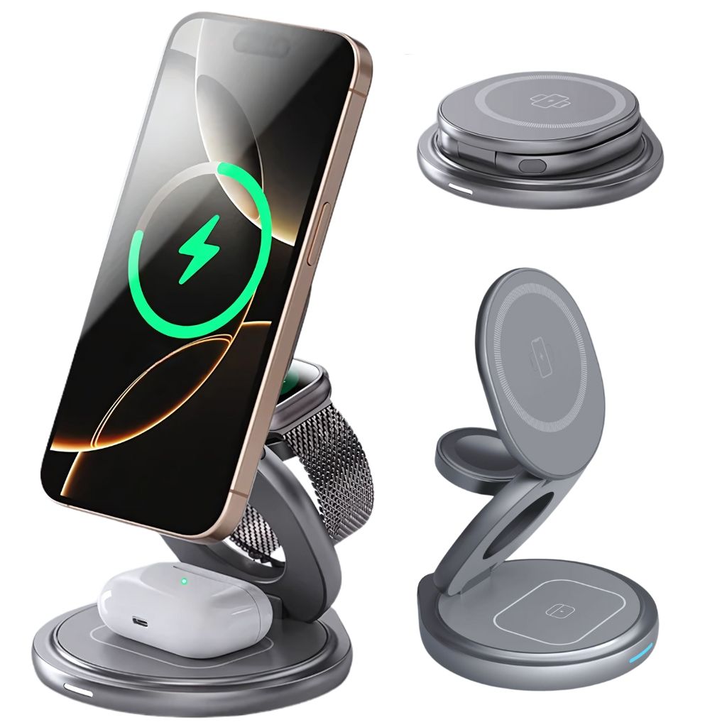 Paristeck MagFold Twist Qi2 – Station de Charge 3-en-1 Pliable et Magnétique