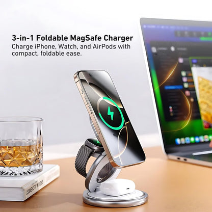 Paristeck MagFold Twist Qi2 – Station de Charge 3-en-1 Pliable et Magnétique