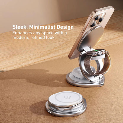 Paristeck MagFold Twist Qi2 – Station de Charge 3-en-1 Pliable et Magnétique