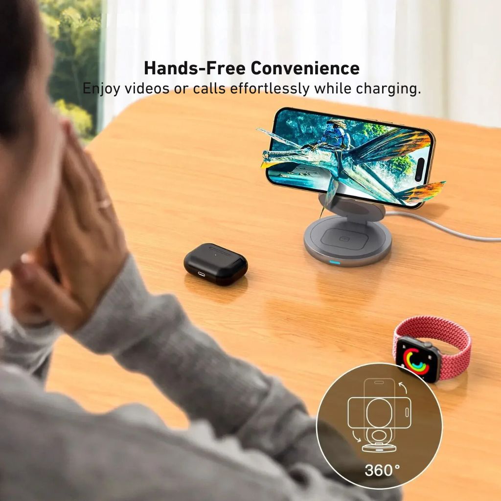 Paristeck MagFold Twist Qi2 – Station de Charge 3-en-1 Pliable et Magnétique