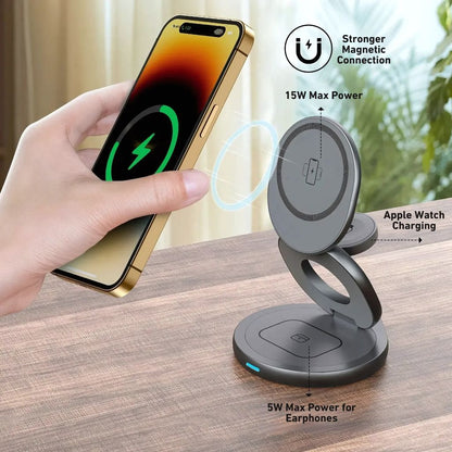 Paristeck MagFold Twist Qi2 – Station de Charge 3-en-1 Pliable et Magnétique