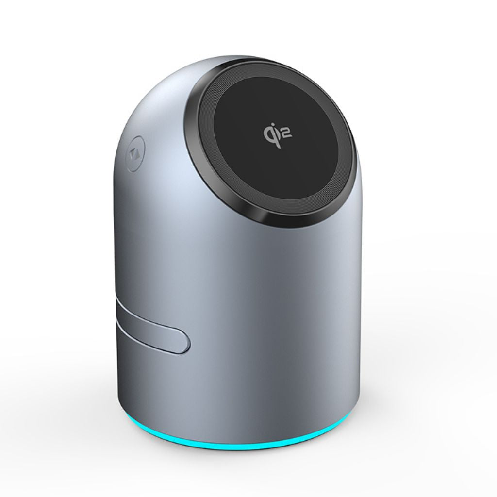 Chargeur 3-en-1 Qi2 MagSafe avec support rotatif automatique – Rechargement optimal et design élégant