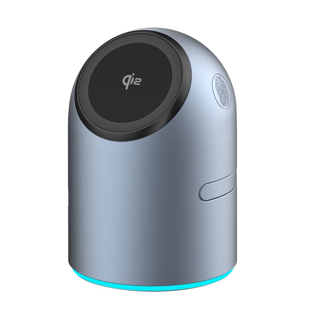Chargeur 3-en-1 Qi2 MagSafe avec support rotatif automatique – Rechargement optimal et design élégant