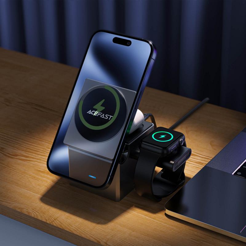 Chargeur Sans Fil Multifonction 3-en-1 iPhone, AirPods et Apple Watch