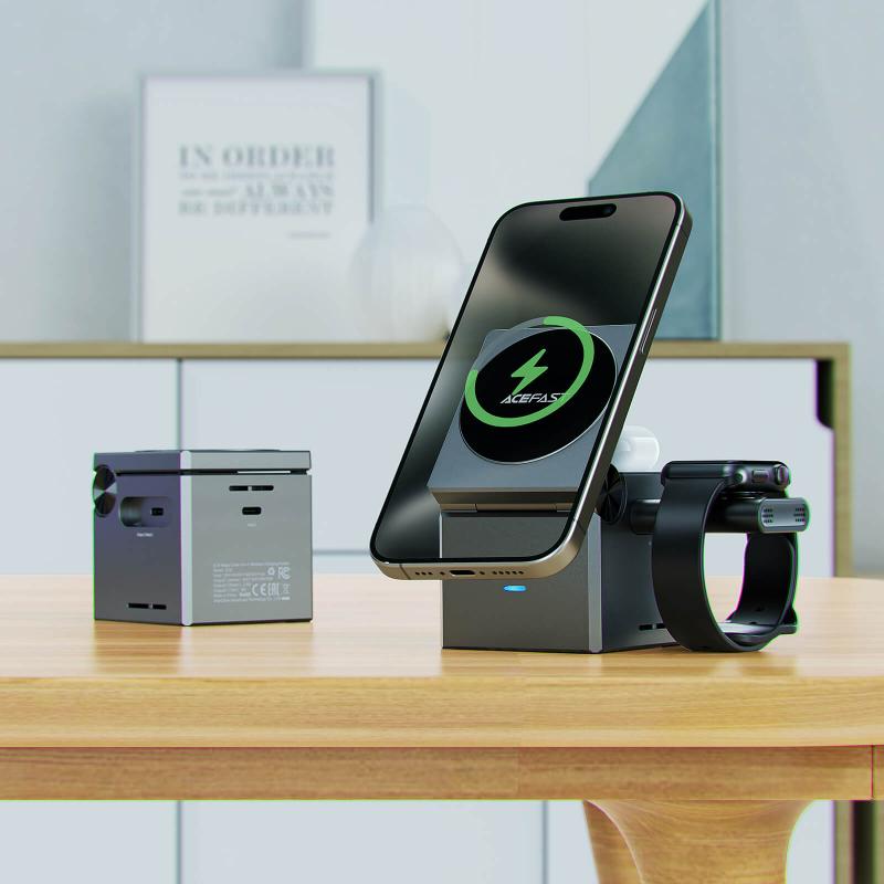 Chargeur Sans Fil Multifonction 3-en-1 iPhone, AirPods et Apple Watch