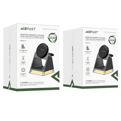 Chargeur Sans Fil 3-en-1 Acefast E17 (MagSafe 15W + Support + Lumière d’Ambiance)