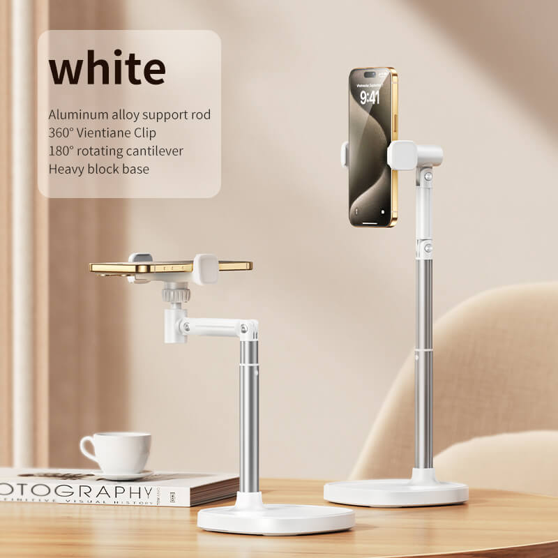 Support Téléphone Bureau Paristeck Mobie – Rotation 360°, Base Discrète et Structure en Aluminium