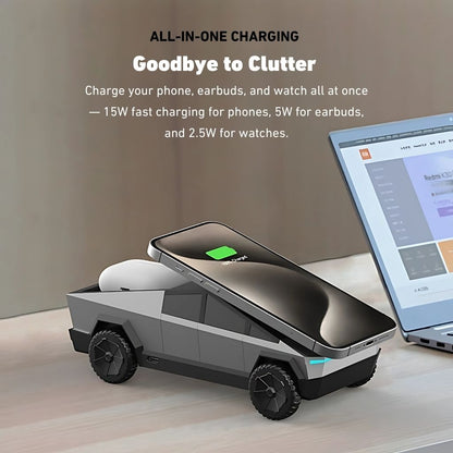 CyberDock 3-en-1 – La station de charge MagSafe futuriste pour iPhone, Apple Watch et AirPods