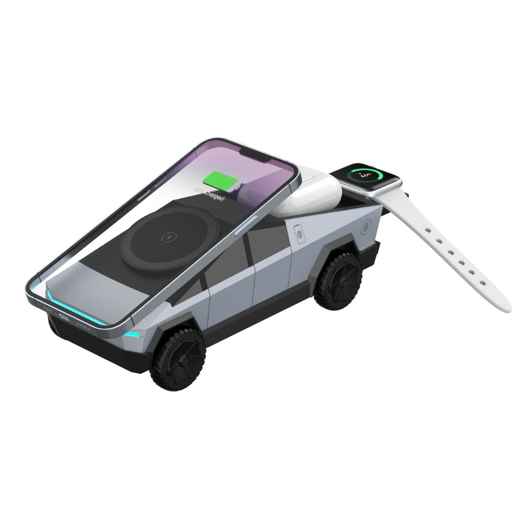 CyberDock 3-en-1 – La station de charge MagSafe futuriste pour iPhone, Apple Watch et AirPods