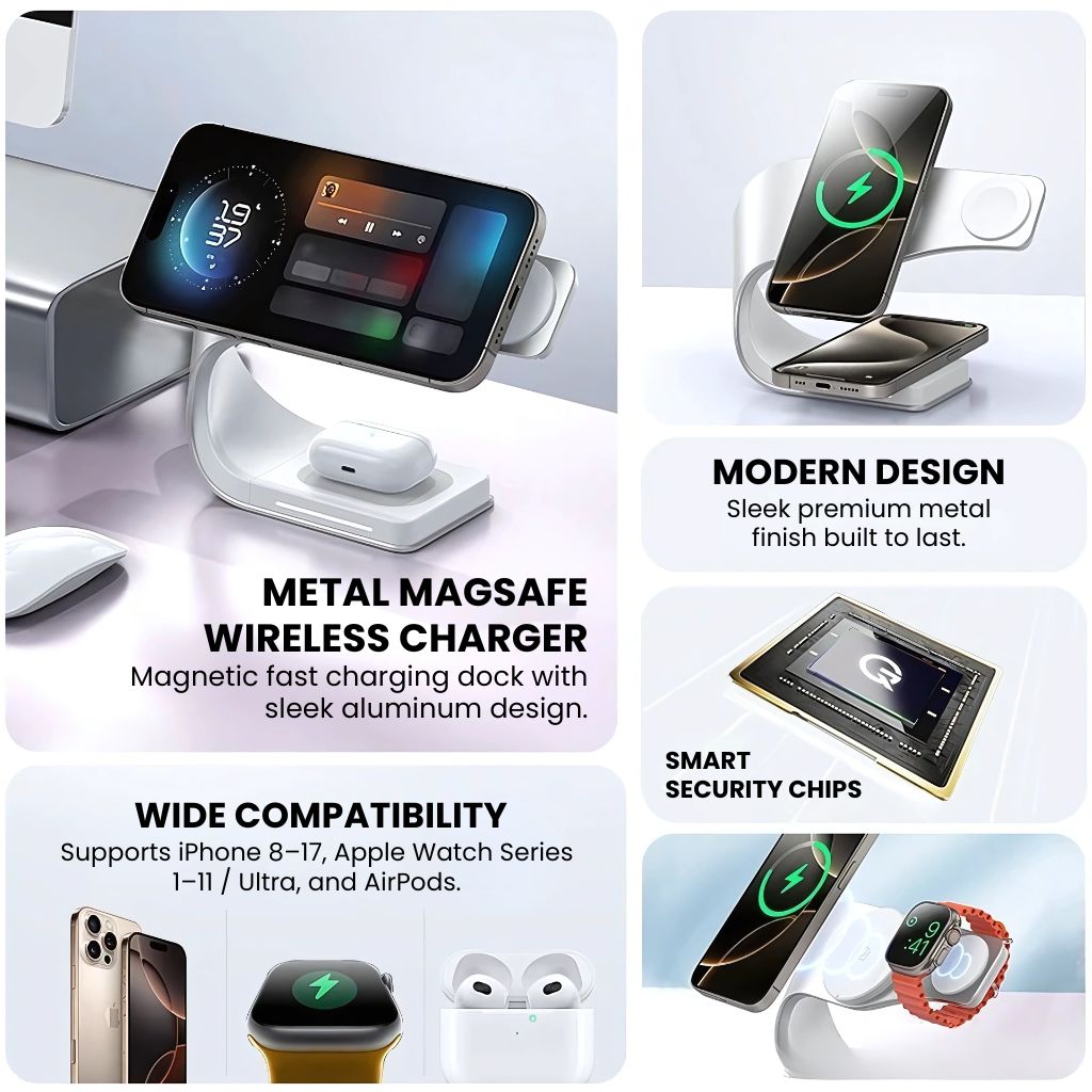 Dock Magnétique Multi-Appareils pour iPhone et Samsung