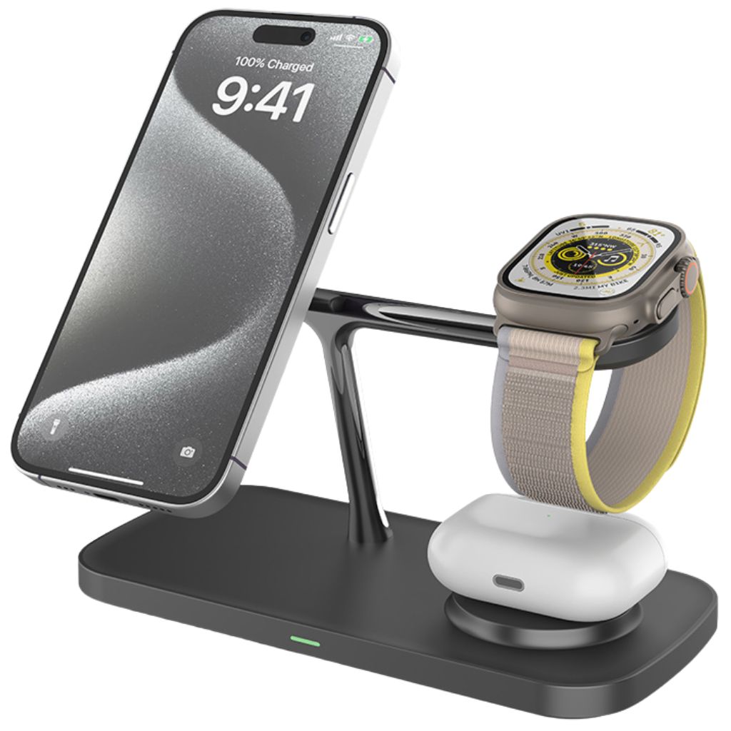 Station de charge 3-en-1 Qi2 – Recharge rapide et sécurisée pour vos appareils