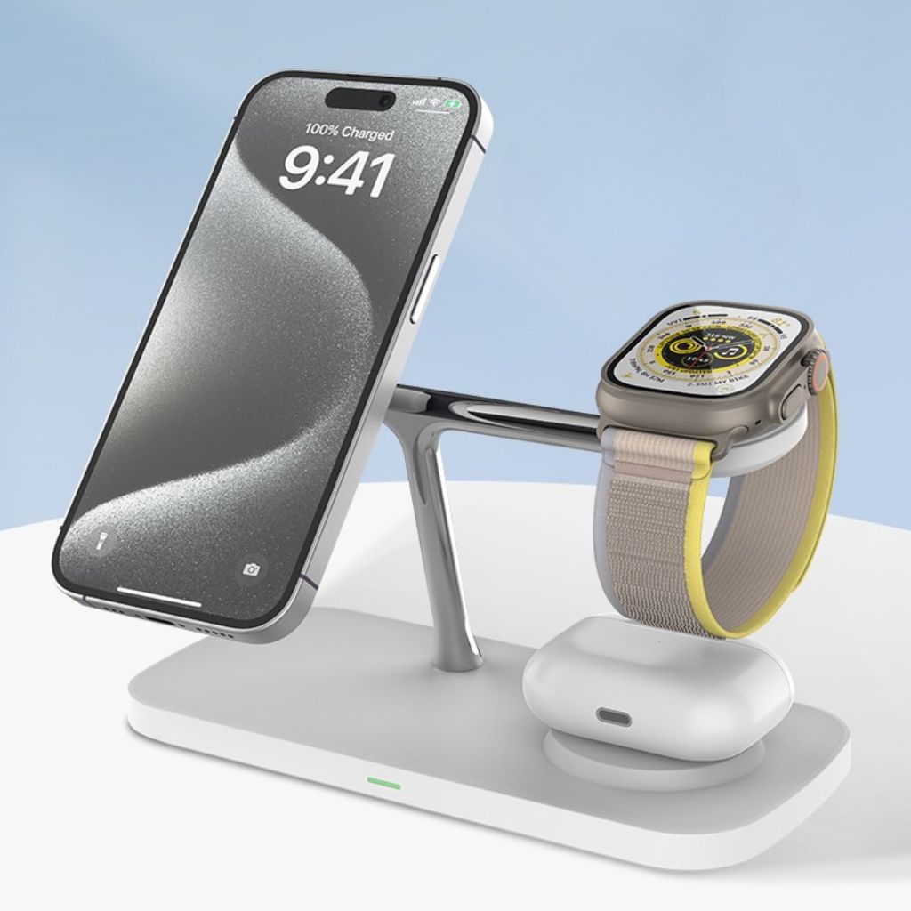 Station de charge 3-en-1 Qi2 – Recharge rapide et sécurisée pour vos appareils