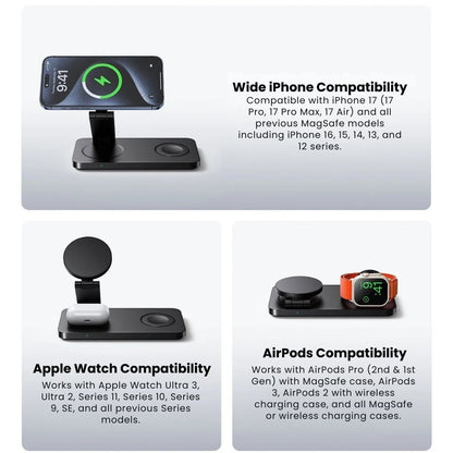 Station Qi2 3-en-1 MagSafe – La solution tout-en-un pour une charge rapide et sécurisée